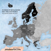 Densité des groupes de metal en Europe