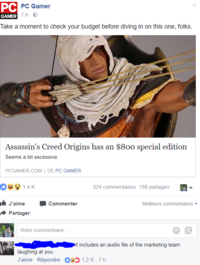 Assassin's Creed Origins a une édition spéciale à 800$