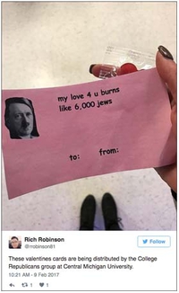 Dérapage pour des cartes de la Saint Valentin dans une université du Michigan