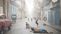 Une rue de la Havane pendant une grosse averse