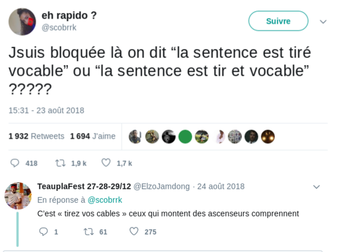 Je ne suis pas sûr de ce qu'il fallait répondre...