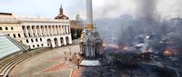 Ukraine : place de l'indépendance (avant/après)
