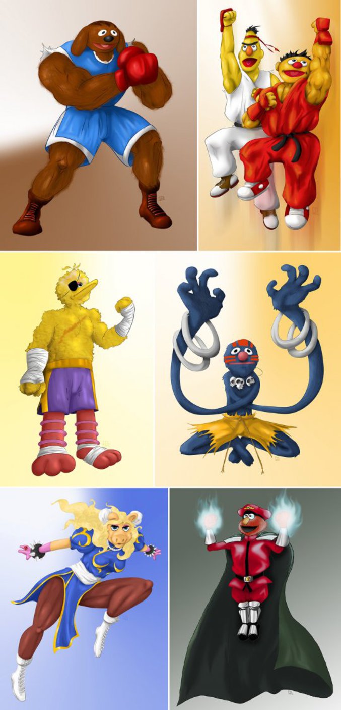 Les personnages de Street Fighter revisités.