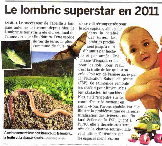 Un article du 20 Minutes Suisse de la région Lausannoise du 5 janvier 2011.