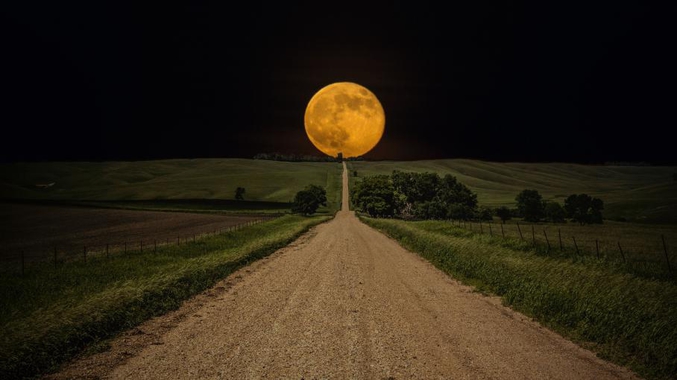 Ce soir aura lieu (pour la seconde fois cet été) le phénomène astronomique dit de 'super Lune'. Le phénomène est expliqué sur le fichier 62591 à l'occasion de la super Lune du 12 juillet dernier. Ce soir, le phénomène sera décuplé, la Lune étant plus près d'environ 1361 km par rapport à il y a un mois. Elle se lèvera à 20:44 (Heure de Paris).

Sur cette photo, on voit le levé de la Lune le 12 juillet 2014, dans un champ près de Lake Oath situé dans le Dakota du Sud (Etats-Unis). (Photo de Aaron J. Groen)