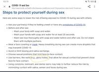 Recommandation du gouvernement canadien sur les rapports sexuels pendant la crise du covid.