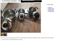 Casseroles à vendre.
