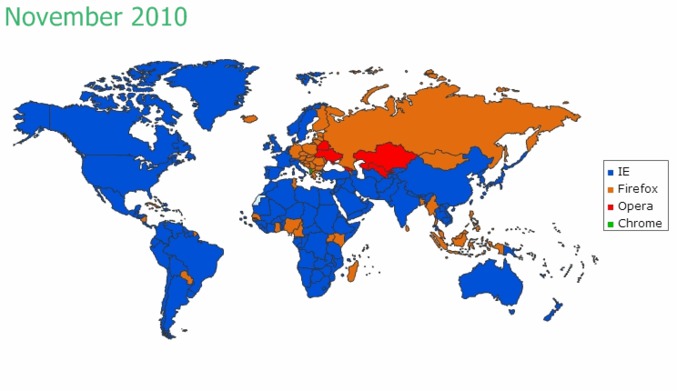 Les navigateurs par pays et années