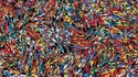 Embouteillage multicolore