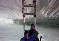 Franchissement d'une crevasse