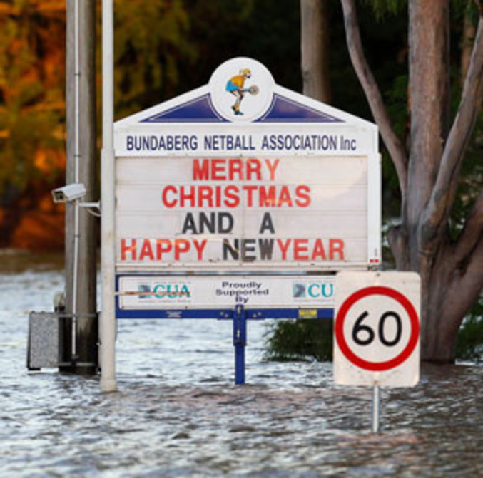 Des inondations catastrophiques en Australie (ici Bundaberg, Queensland) recouvrent une zone plus vaste que la France et l'Allemagne réunies.