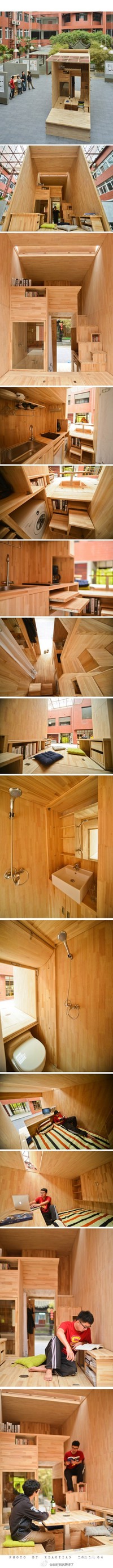 Sa confortable maison en bois de 7m²