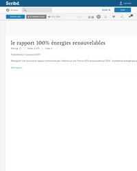 le rapport 100% énergies renouvelables