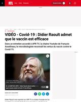  Covid-19 : Didier Raoult aurait admis que le vaccin est efficace
