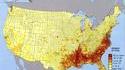 Répartition, en pourcentages, des noirs aux USA