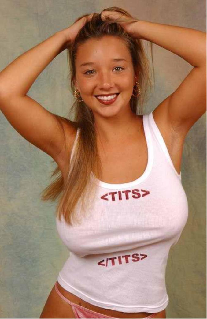 Un tee-shirt HTML qui indique l'emplacement exact du composant 'seins'