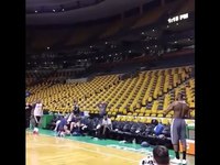 Amazing basketball shot at the end of the field