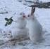Un bonhomme de neige et un lapin s'aimaient d'amour tendre