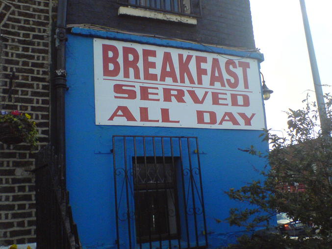 Typique de Dublin, les restos qui servent le petit déjeuner toute la journée.