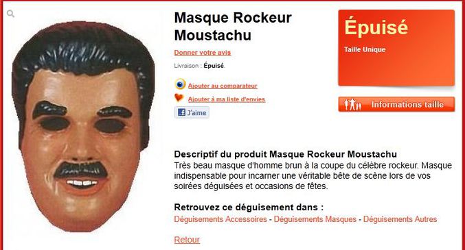 Un masque de rockeur, a priori, célèbre.