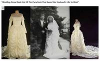 Cette mariée a confectionné sa robe avec le parachute qui sauva la vie à son époux pendant la guerre