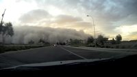 Traversée d'un haboob (tempête de sable)