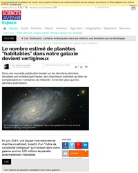 Le nombre estimé de planètes "habitables" dans notre galaxie devient vertigineux
