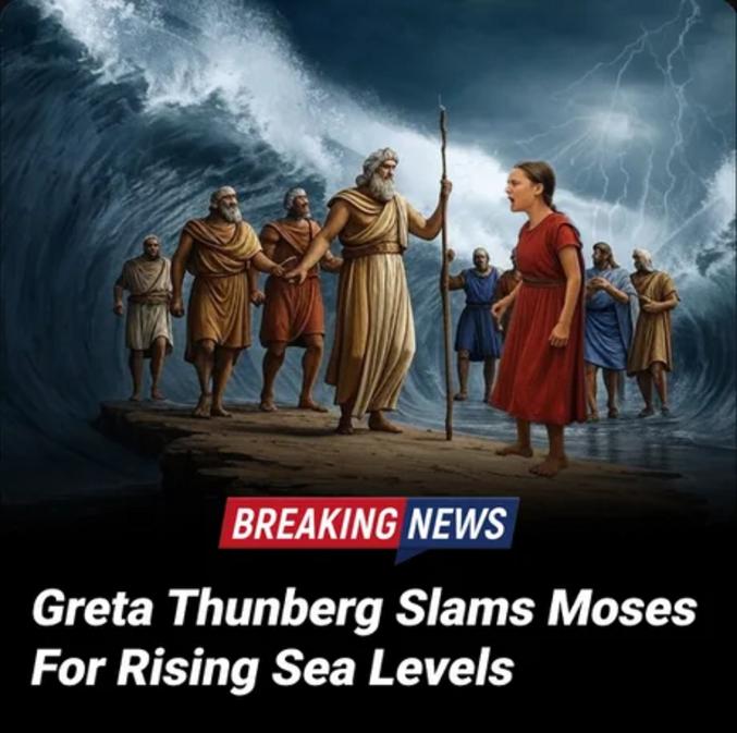 Greta Thunberg invective Moïse l'accusant de faire monter le niveau des mers