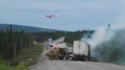 Incendie sur une route canadienne