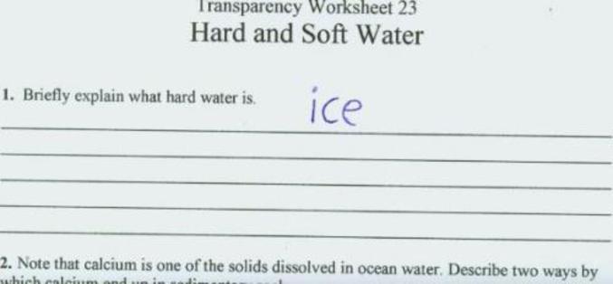 Quelle est la définition de l'eau dure ? C'est de la glace !