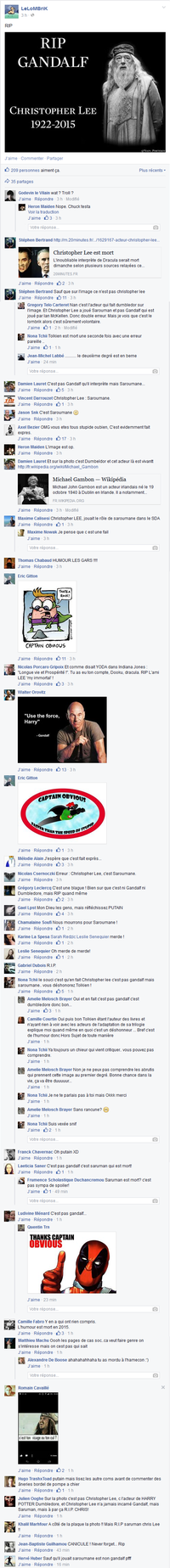 Pendant ce temps, sur la page Facebook d'une petite communauté...