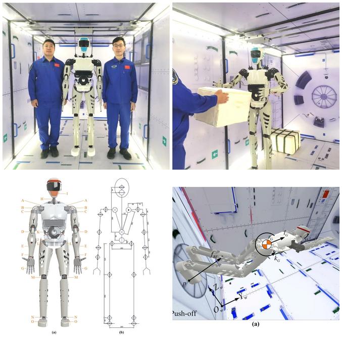 Taikobot, le robot de la station spatiale Tiangong (CSS). Il est conçu pour la maintenance des stations et l'assistance aux astronautes. Il mesure 1,71 m, pèse 25 kg