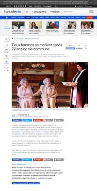 Mariées après 72 ans de vie commune