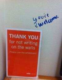 Merci de ne pas écrire sur le mur