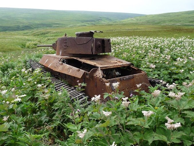 Un char japonais abandonné dans les îles Kouriles (Shumshu)
