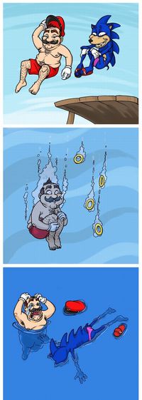 Mario et Sonic à la mer