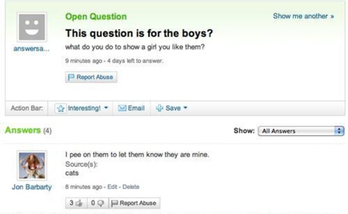 Question pour les garçons.
