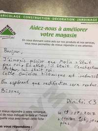 Petit avis à Leroy Merlin