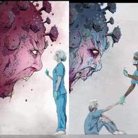 Dessins sur le travail des soignants