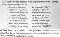 Vers du temps de guerre : sens double et contraire