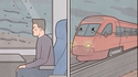 Kan tu es dans le train et que tu vois de la pluie 