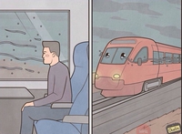 Kan tu es dans le train et que tu vois de la pluie 