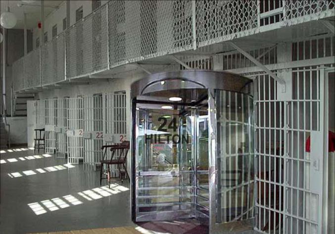 Une photo de la cellule de prison où était enfermée Paris Hilton.