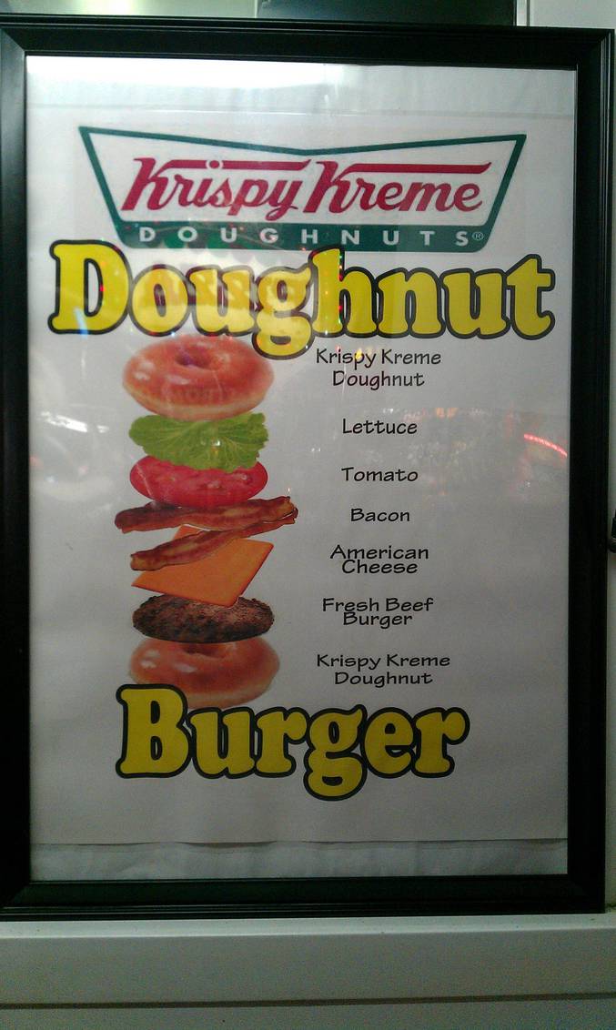 Un subtil mélange entre des donuts et la composition d'un burger.