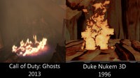 Comparaisons des graphismes Call of Duty et Duke Nukem 3D 1993