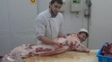 Un boucher en plein travail