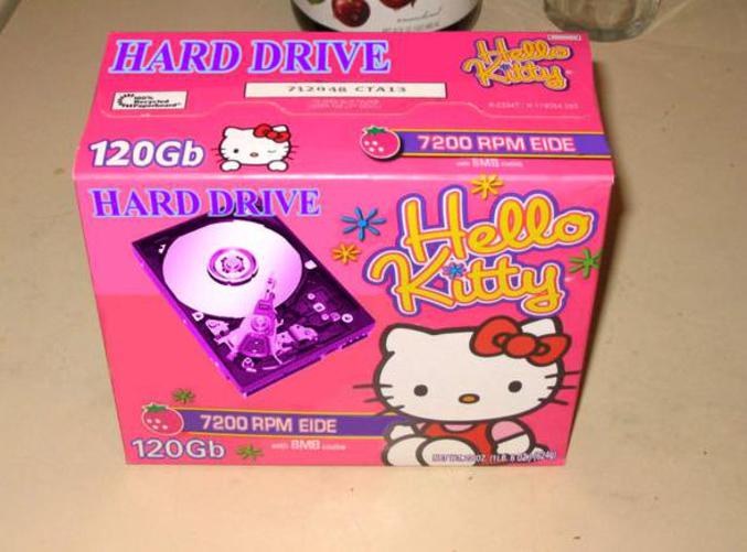 Un disque dur Hello Kitty.