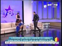 Climbing a ladder in a Romanian TV show 