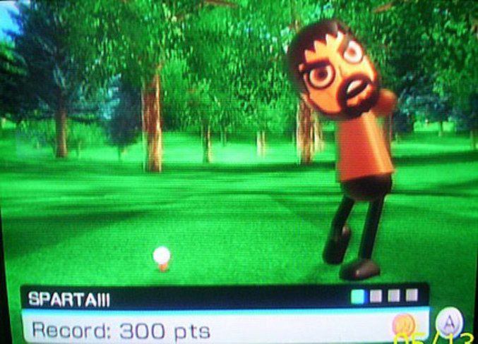 Leonidas le golfeur sur Wii.