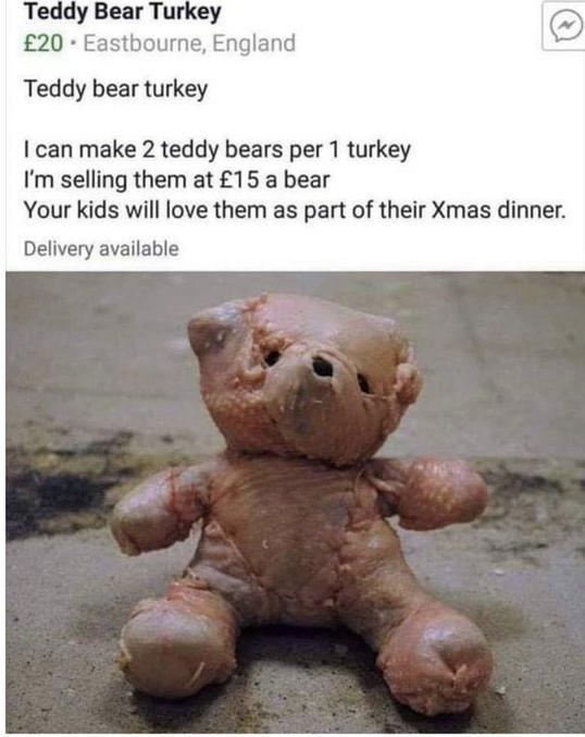 Je peux faire deux ours avec une dinde. 
Vos enfants adoreront leur repas de Noël avec ces ours.